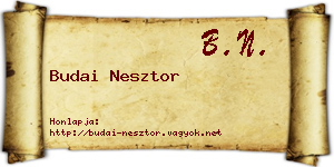 Budai Nesztor névjegykártya